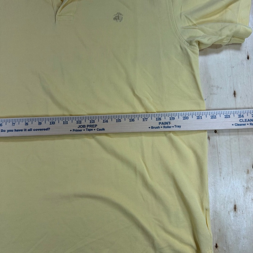 Brooks Brothers Mens Medium Original Fit Performance Polo Shirt Yellow Cotton - Picture 4 of 5